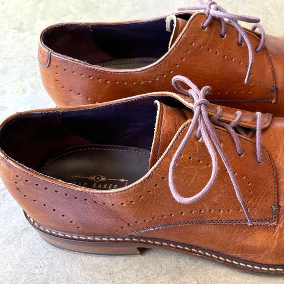 Ted Baker Marar men\'s medallion toe derby, cognac tan, size 11 US, size 44 EU main image 5